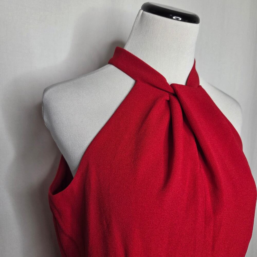 julia jordan Knot-Neck Tulip-Hem Midi Dress Red NWT Size 8 - Picture 3 of 10
